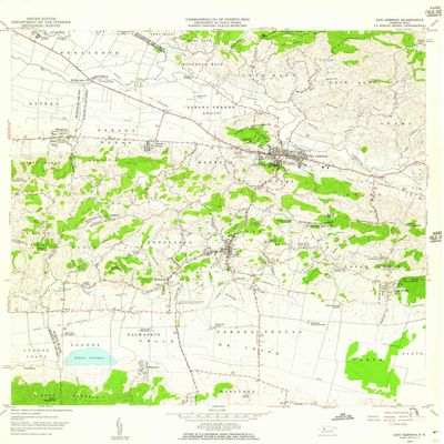 YellowMaps San German PR topo map, 1:20000 Scale, 7.5 X 7.5 Minute, Historical, 1957, Updated 1959, 32.3 x 27.9 in - Polypropylene