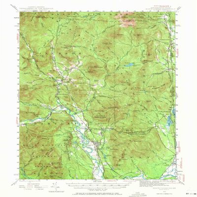 YellowMaps North Conway NH topo map, 1:62500 Scale, 15 X 15 Minute, Historical, 1942, Updated 1971, 20.6 x 15.9 in - Tyvek