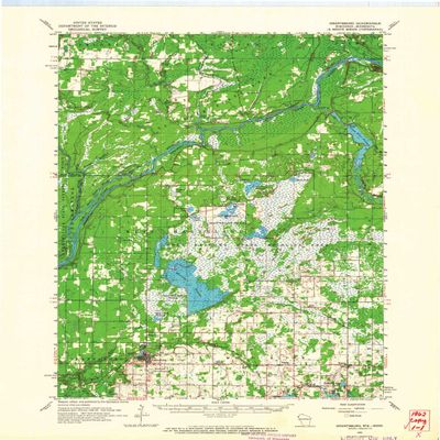 YellowMaps Grantsburg WI topo map, 1:62500 Scale, 15 X 15 Minute, Historical, 1962, Updated 1964, 21.21 x 16.56 in - Polypropylene
