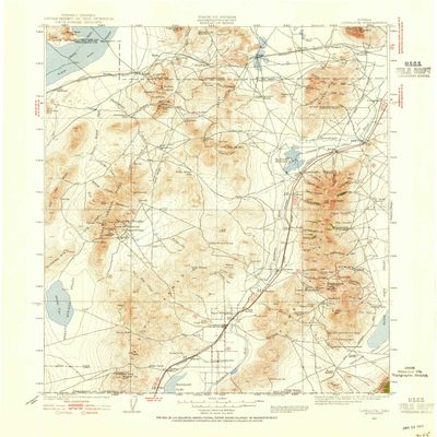YellowMaps Lovelock NV topo map, 1:250000 Scale, 1 X 1 Degree, Historical, 1931, Updated 1955, 20.9 x 17 in - Polypropylene