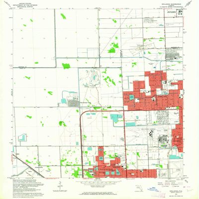 Opa Locka FL topo map, 1:24000 Scale, 7.5 X 7.5 Minute, Historical, 1962, Updated 1964, 26.8 x 24.1 in - Tyvek