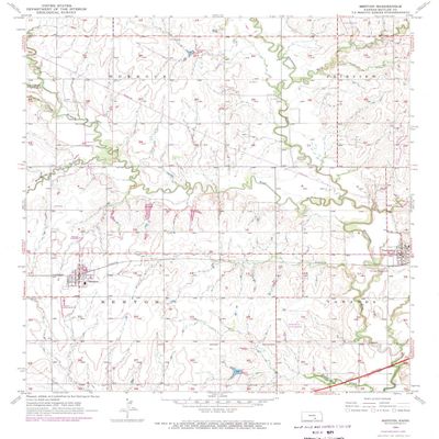 YellowMaps Benton KS topo map, 1:24000 Scale, 7.5 X 7.5 Minute, Historical, 1955, Updated 1971, 26.74 x 20.67 in - Polypropylene