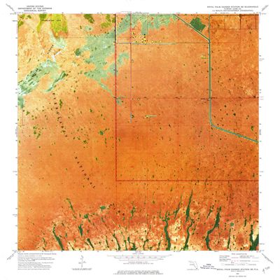 YellowMaps Royal Palm Ranger Station SE FL topo map, 1:24000 Scale, 7.5 X 7.5 Minute, Historical, 1967, Updated 1977, 26.9 x 24 in - Polypropylene