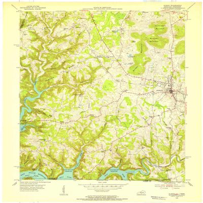 YellowMaps Albany KY topo map, 1:24000 Scale, 7.5 X 7.5 Minute, Historical, 1954, Updated 1955, 27.5 x 22.5 in - Tyvek