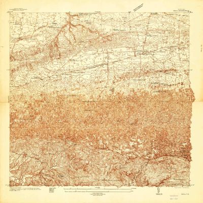 YellowMaps Moca PR topo map, 1:20000 Scale, 7.5 X 7.5 Minute, Historical, 1937, 32.1 x 29.4 in - Tyvek