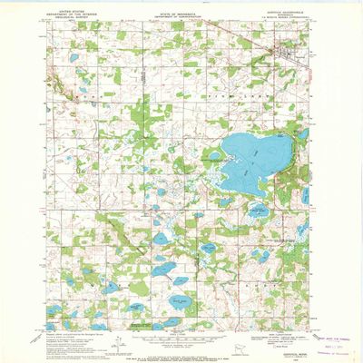 YellowMaps Gonvick MN topo map, 1:24000 Scale, 7.5 X 7.5 Minute, Historical, 1969, Updated 1971, 27.23 x 21.53 in - Polypropylene