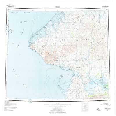 Teller AK topo map, 1:250000 Scale, 1 X 4 Degree, Historical, 1950, Updated 1974, 23.2 x 33.7 in - Polypropylene
