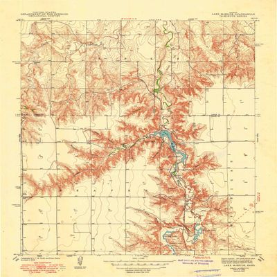 YellowMaps Lake Mc Bride KS topo map, 1:31680 Scale, 7.5 X 7.5 Minute, Historical, 1942, Updated 1949, 20.39 x 16 in - Polypropylene