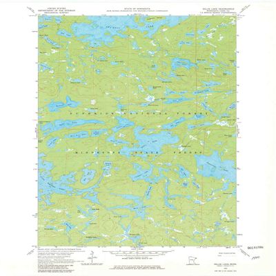 Gillis Lake MN topo map, 1:24000 Scale, 7.5 X 7.5 Minute, Historical, 1959, Updated 1982, 27.23 x 21.53 in - Polypropylene