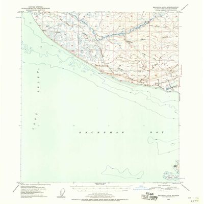 Seldovia C 5 AK topo map, 1:63360 Scale, 15 X 15 Minute, Historical, 1946, Updated 1958, 20.8 x 17 in - Tyvek