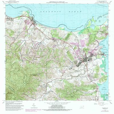 YellowMaps Fajardo PR topo map, 1:20000 Scale, 7.5 X 7.5 Minute, Historical, 1962, Updated 1989, 32.2 x 28.8 in - Polypropylene
