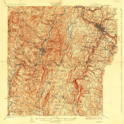 YellowMaps Barre VT topo map, 1:62500 Scale, 15 X 15 Minute, Historical, 1924, 19.8 x 16.5 in - Polypropylene