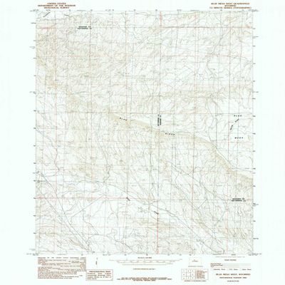 YellowMaps Blue Mesa West WY topo map, 1:24000 Scale, 7.5 X 7.5 Minute, Historical, 1985, Updated 1985, 26.7 x 21.6 in - Polypropylene