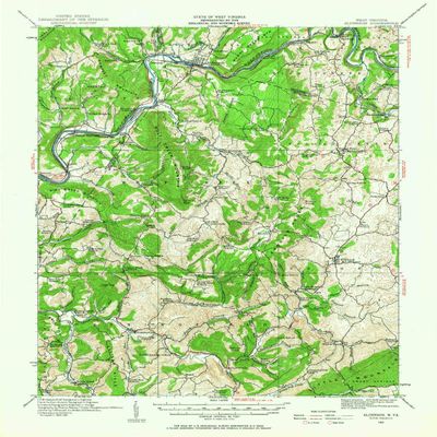 YellowMaps Alderson WV topo map, 1:62500 Scale, 15 X 15 Minute, Historical, 1921, Updated 1966, 20.7 x 16.9 in - Polypropylene