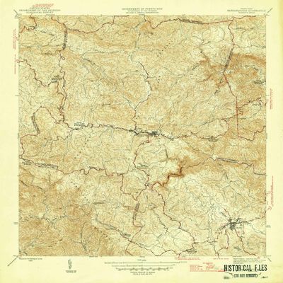 YellowMaps Barranquitas PR topo map, 1:30000 Scale, 7.5 X 7.5 Minute, Historical, 1946, 21.4 x 19.9 in - Tyvek