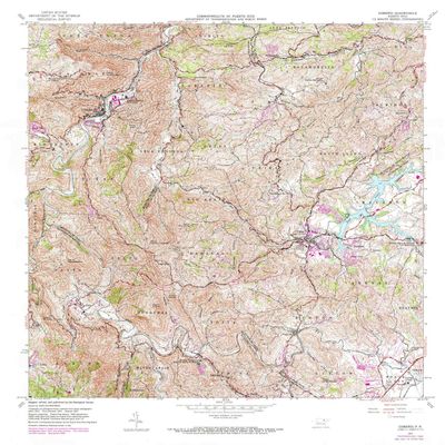 YellowMaps Comerio PR topo map, 1:20000 Scale, 7.5 X 7.5 Minute, Historical, 1957, Updated 1982, 32.4 x 29.4 in - Tyvek