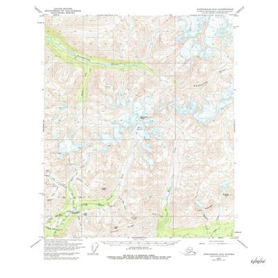 YellowMaps Anchorage D 6 AK topo map, 1:63360 Scale, 15 X 15 Minute, Historical, 1950, Updated 1984, 21.8 x 18 in - Tyvek