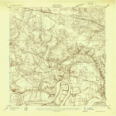 YellowMaps Dutch Gap VA topo map, 1:24000 Scale, 7.5 X 7.5 Minute, Historical, 1938, 26.9 x 22.1 in - Polypropylene