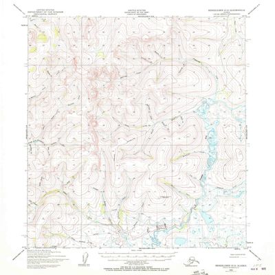 YellowMaps Bendeleben C 5 AK topo map, 1:63360 Scale, 15 X 15 Minute, Historical, 1950, Updated 1972, 20.7 x 18.1 in - Polypropylene