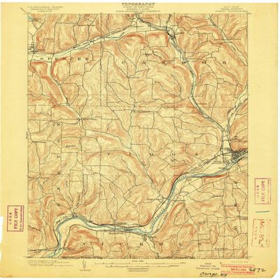 YellowMaps Owego NY topo map, 1:62500 Scale, 15 X 15 Minute, Historical, 1903, 20.2 x 16.6 in - Polypropylene