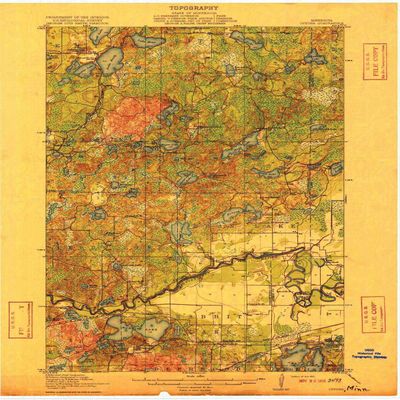 YellowMaps Cuyuna MN topo map, 1:62500 Scale, 15 X 15 Minute, Historical, 1915, 20.31 x 16.22 in - Polypropylene