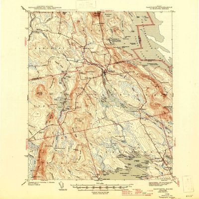 YellowMaps Danforth ME topo map, 1:62500 Scale, 15 X 15 Minute, Historical, 1943, Updated 1946, 20.7 x 17 in - Polypropylene