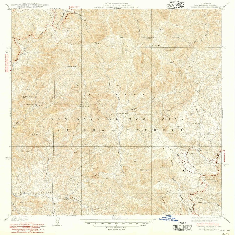 YellowMaps Alder Creek CA topo map, 1:24000 Scale, 7.5 X 7.5 Minute, Historical, 1941, Updated 1948, 20.8 x 16.9 in - Tyvek