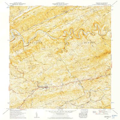 YellowMaps Lebanon VA topo map, 1:24000 Scale, 7.5 X 7.5 Minute, Historical, 1958, Updated 1960, 26.68 x 21.69 in - Polypropylene