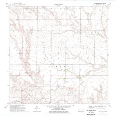 YellowMaps Gove SW KS topo map, 1:24000 Scale, 7.5 X 7.5 Minute, Historical, 1974, Updated 1976, 27.14 x 21.19 in - Tyvek