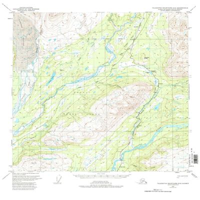 YellowMaps Talkeetna Mountains D 6 AK topo map, 1:63360 Scale, 15 X 15 Minute, Historical, 1951, Updated 1983, 21.9 x 18 in - Polypropylene