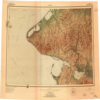 Teller AK topo map, 1:250000 Scale, 1 X 4 Degree, Historical, 1950, Updated 1956, 23.1 x 34.6 in - Tyvek