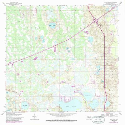YellowMaps Gum Lake FL topo map, 1:24000 Scale, 7.5 X 7.5 Minute, Historical, 1959, Updated 1987, 26.9 x 22.5 in - Tyvek