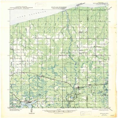 YellowMaps Brule WI topo map, 1:48000 Scale, 15 X 15 Minute, Historical, 1947, 27.29 x 18.85 in - Polypropylene