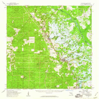 YellowMaps Inverness FL topo map, 1:62500 Scale, 15 X 15 Minute, Historical, 1954, Updated 1960, 20.8 x 17.9 in - Tyvek
