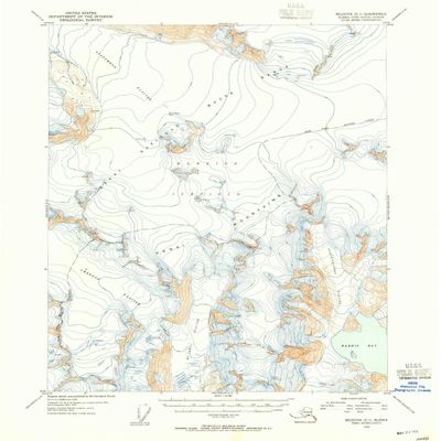 Seldovia D 1 AK topo map, 1:63360 Scale, 15 X 15 Minute, Historical, 1953, Updated 1955, 20.8 x 17 in - Polypropylene