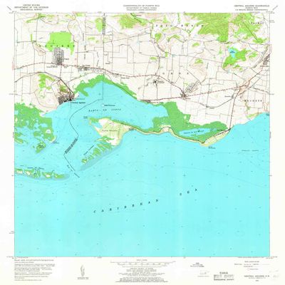 YellowMaps Central Aguirre PR topo map, 1:20000 Scale, 7.5 X 7.5 Minute, Historical, 1960, Updated 1962, 31.8 x 29.1 in - Polypropylene