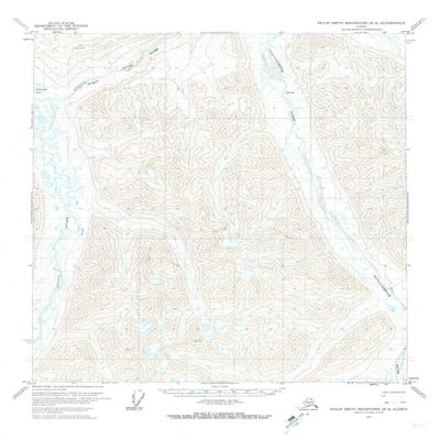 YellowMaps Philip Smith Mountains B 4 AK topo map, 1:63360 Scale, 15 X 15 Minute, Historical, 1971, Updated 1974, 21.9 x 18.1 in - Tyvek