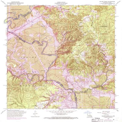 YellowMaps Salter Creek LA topo map, 1:24000 Scale, 7.5 X 7.5 Minute, Historical, 1954, Updated 1970, 26.9 x 22.1 in - Tyvek
