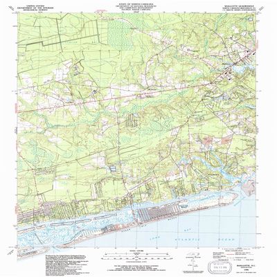 YellowMaps Shallotte NC topo map, 1:24000 Scale, 7.5 X 7.5 Minute, Historical, 1990, Updated 1991, 26.9 x 22 in - Polypropylene