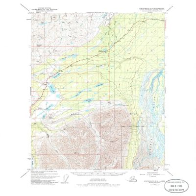 YellowMaps Anchorage D 1 AK topo map, 1:63360 Scale, 15 X 15 Minute, Historical, 1948, Updated 1986, 21.8 x 18 in - Tyvek