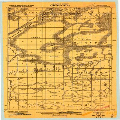 YellowMaps Goos MN topo map, 1:62500 Scale, 15 X 15 Minute, Historical, 1918, Updated 1918, 27.23 x 21.53 in - Polypropylene