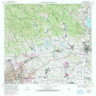 YellowMaps Ponce PR topo map, 1:20000 Scale, 7.5 X 7.5 Minute, Historical, 1970, Updated 1982, 32.8 x 28.9 in - Tyvek