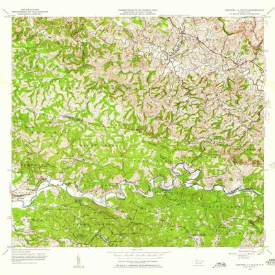 YellowMaps Central La Plata PR topo map, 1:20000 Scale, 7.5 X 7.5 Minute, Historical, 1955, Updated 1958, 32.6 x 28.4 in - Tyvek