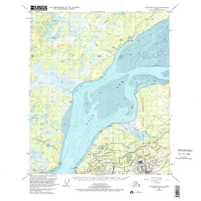 YellowMaps Anchorage B 8 AK topo map, 1:63360 Scale, 15 X 15 Minute, Historical, 1965, 21.6 x 18 in - Tyvek