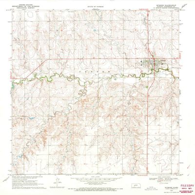 YellowMaps Jetmore KS topo map, 1:24000 Scale, 7.5 X 7.5 Minute, Historical, 1969, Updated 1971, 26.98 x 21.03 in - Polypropylene