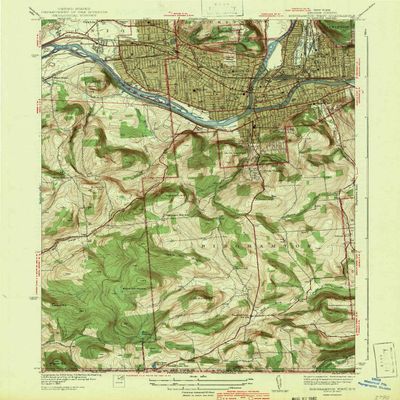 YellowMaps Binghamton West NY topo map, 1:31680 Scale, 7.5 X 7.5 Minute, Historical, 1942, 19.8 x 16.4 in - Tyvek