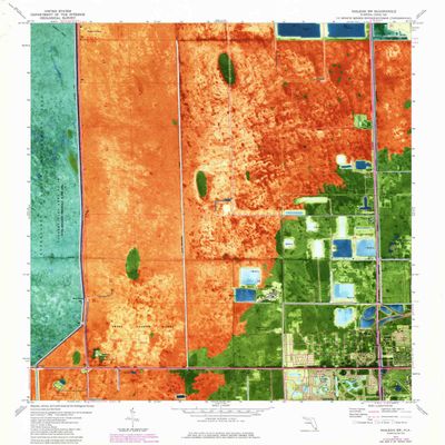 YellowMaps Hialeah SW FL topo map, 1:24000 Scale, 7.5 X 7.5 Minute, Historical, 1973, Updated 1984, 26.8 x 24 in - Polypropylene