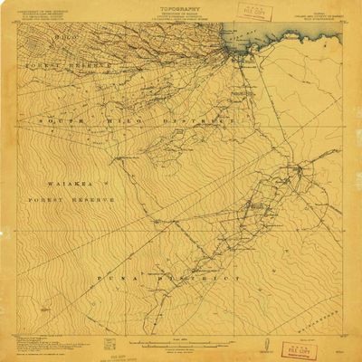 YellowMaps Hilo HI topo map, 1:62500 Scale, 15 X 15 Minute, Historical, 1917, 20.2 x 18.4 in - Tyvek