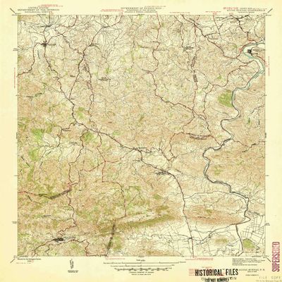 YellowMaps Aguas Buenas PR topo map, 1:30000 Scale, 7.5 X 7.5 Minute, Historical, 1946, 21.2 x 19.8 in - Tyvek