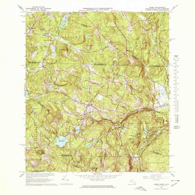 YellowMaps Ashby MA topo map, 1:25000 Scale, 7.5 X 7.5 Minute, Historical, 1965, Updated 1978, 26.7 x 22 in - Polypropylene